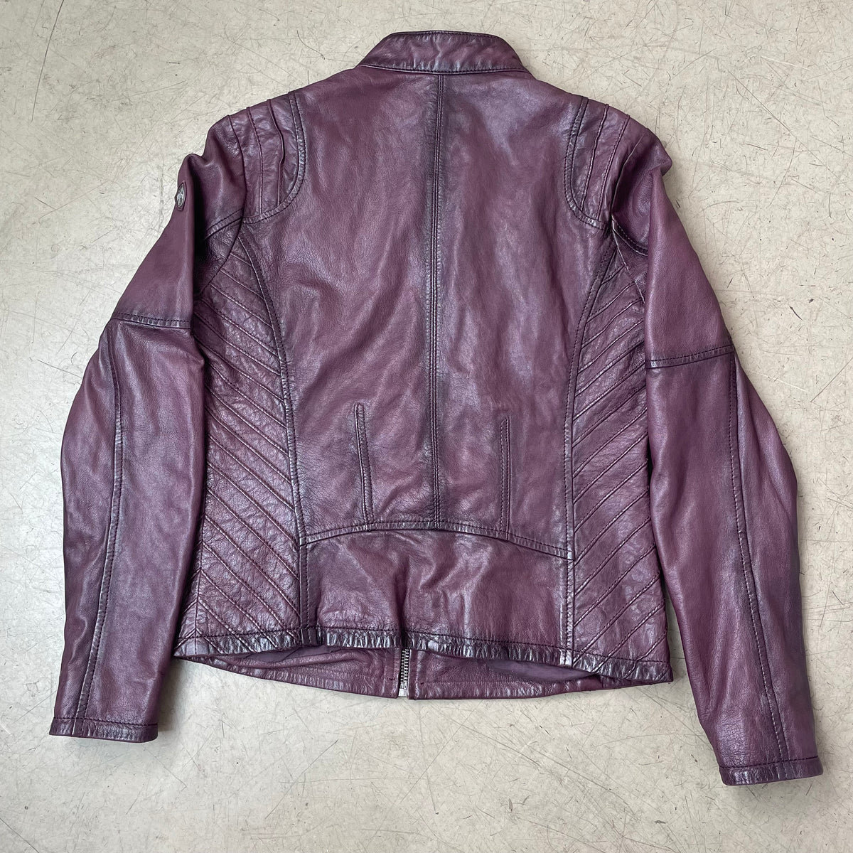 (M) Gipsy Racing Lederjacke Aubergine lila Damen Wmn