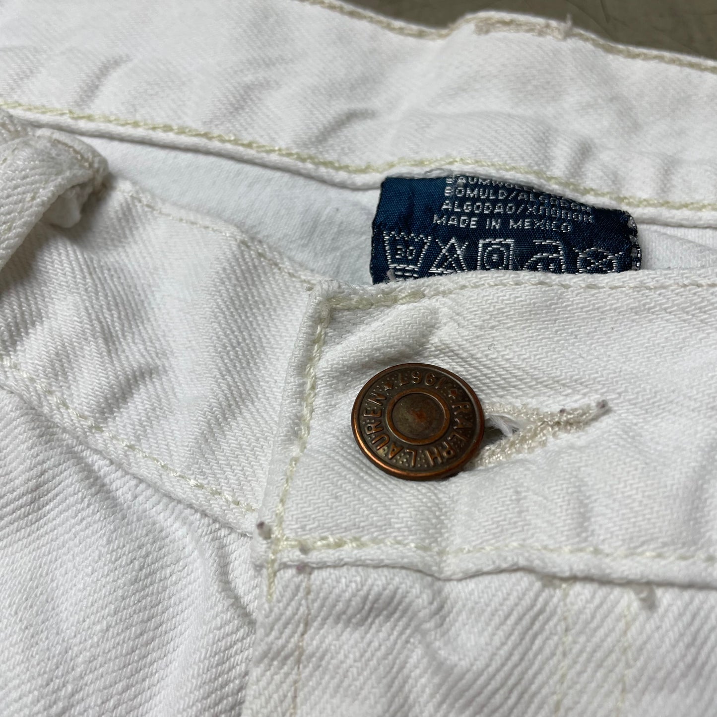 (L) Polo by Ralph Lauren Jeanshose Denim weiß W32/L34