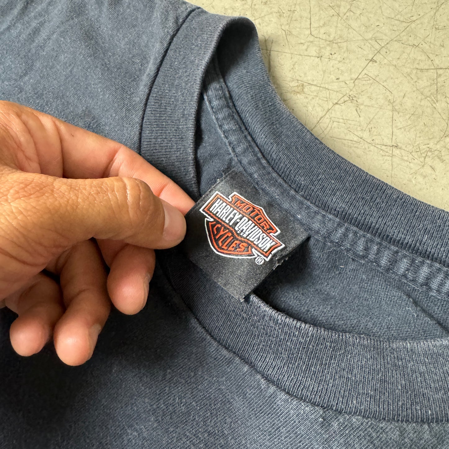 (M-L) 2009 Harley Davidson Niagara Dalls Pocket Tshirt schwarz