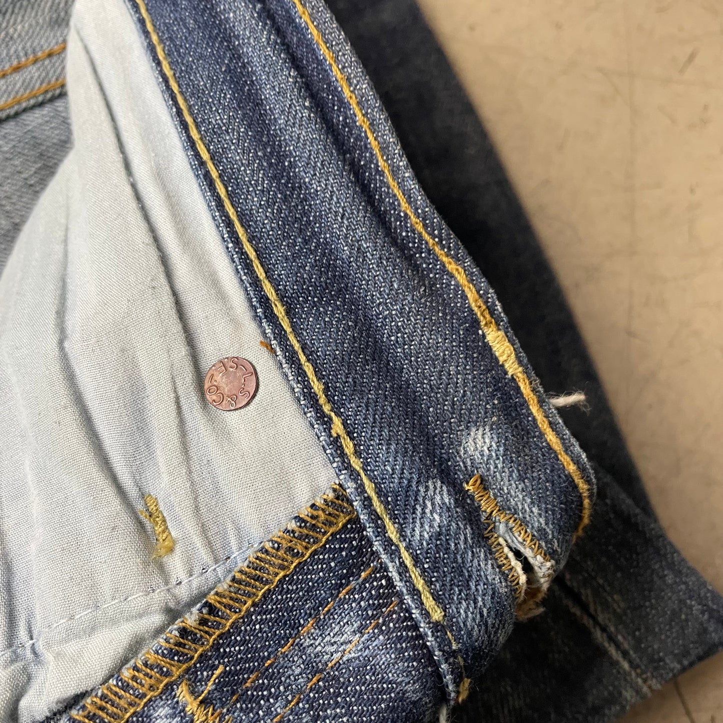 (M) Vintage 1993 Levi’s Big E Selvedge Selvage Jeanshose faded Blue W31/L30