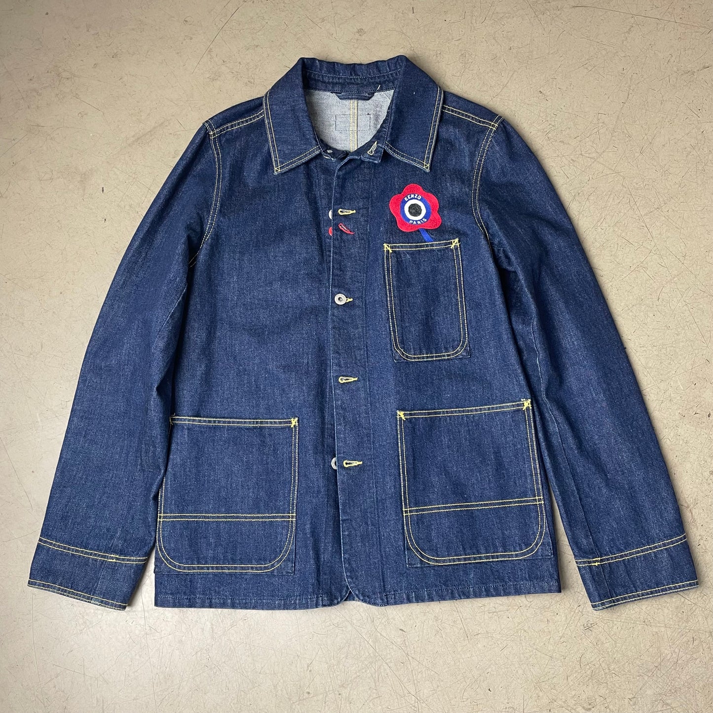 (XL) Kenzo Denim Chore Work Jacket Jeansjacke dunkelblau