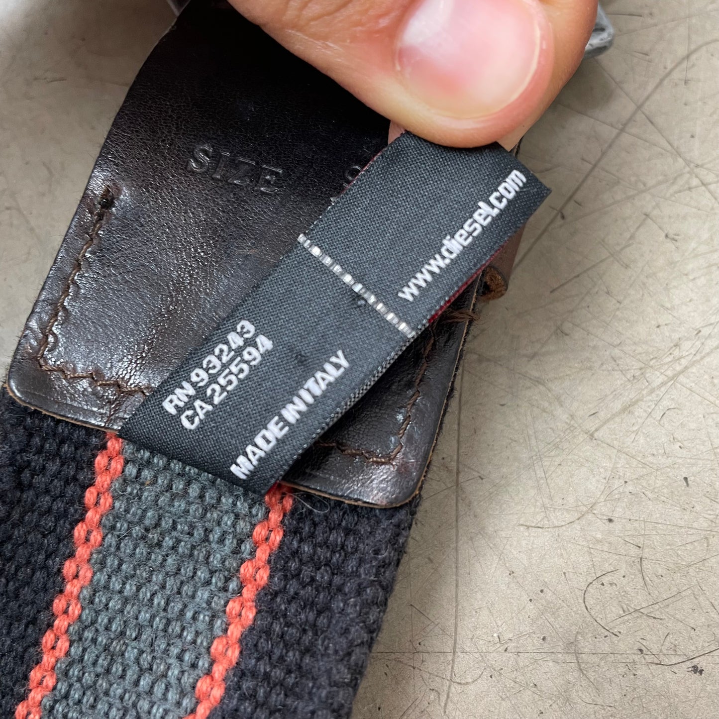 2000s Diesel Big Buckle Gürtel schwarz grau 106cm