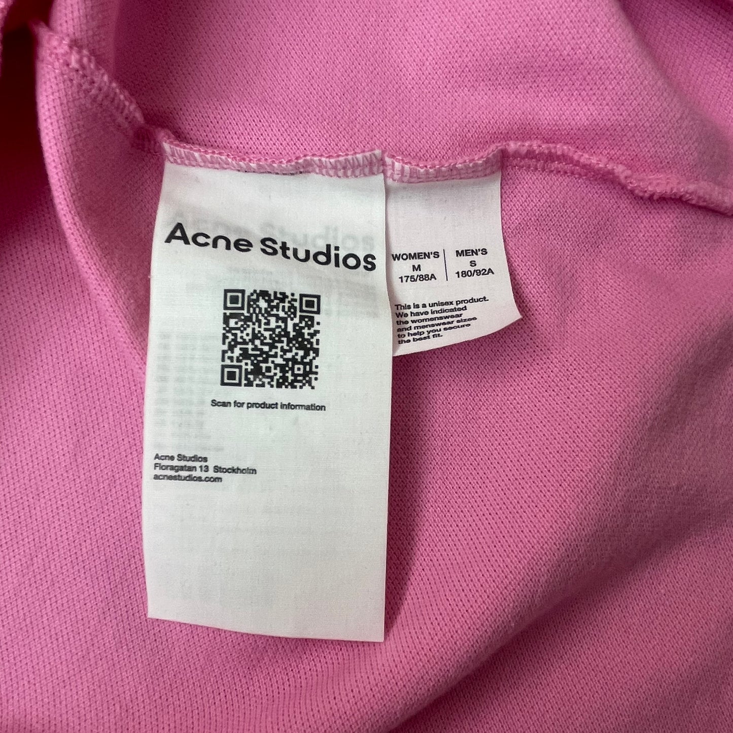(S-M) Acne Studios Big Logo Tshirt pink
