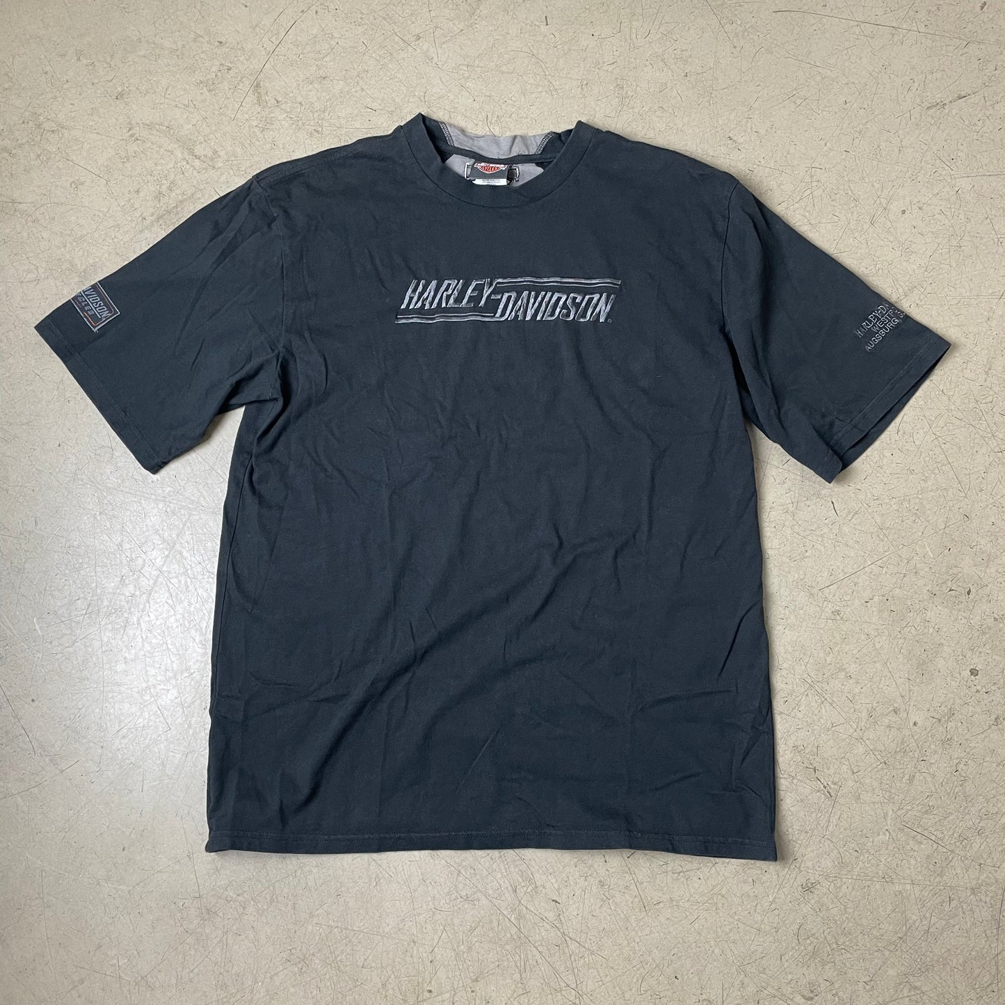 (XL) Harley Davidson Logo Stick Tshirt schwarz grau