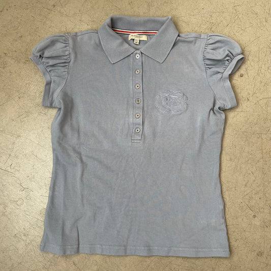 (M) Wmn Burberry Polo T-Shirt hellgrau