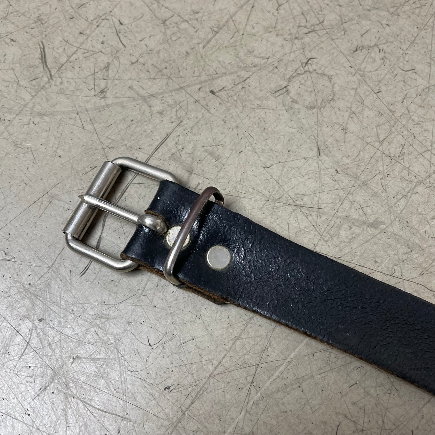 Western Metall Patch Leather Belt Ledergürtel schwarz