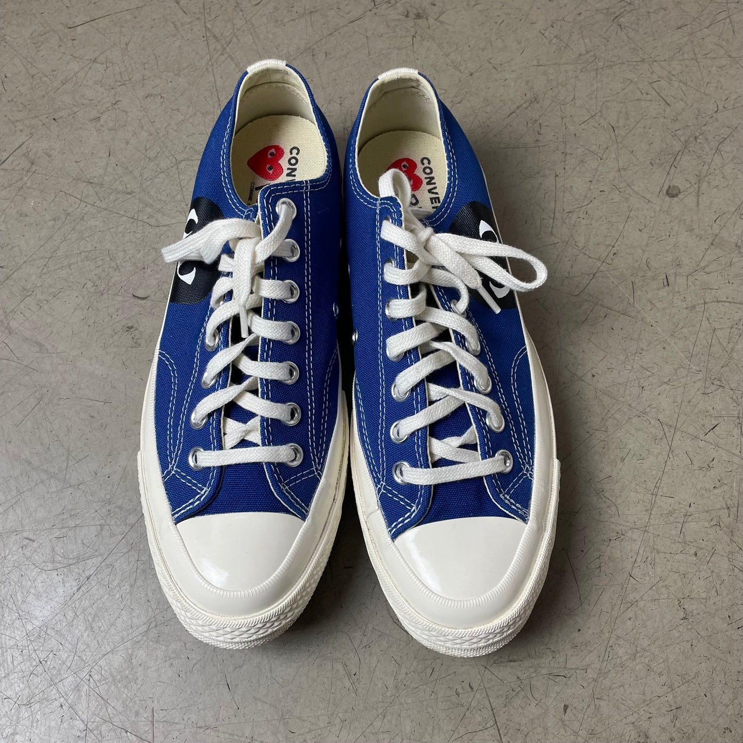 (EU 42,5) CDG Comme des Garcons Converse Chucks Low blau weiß US9