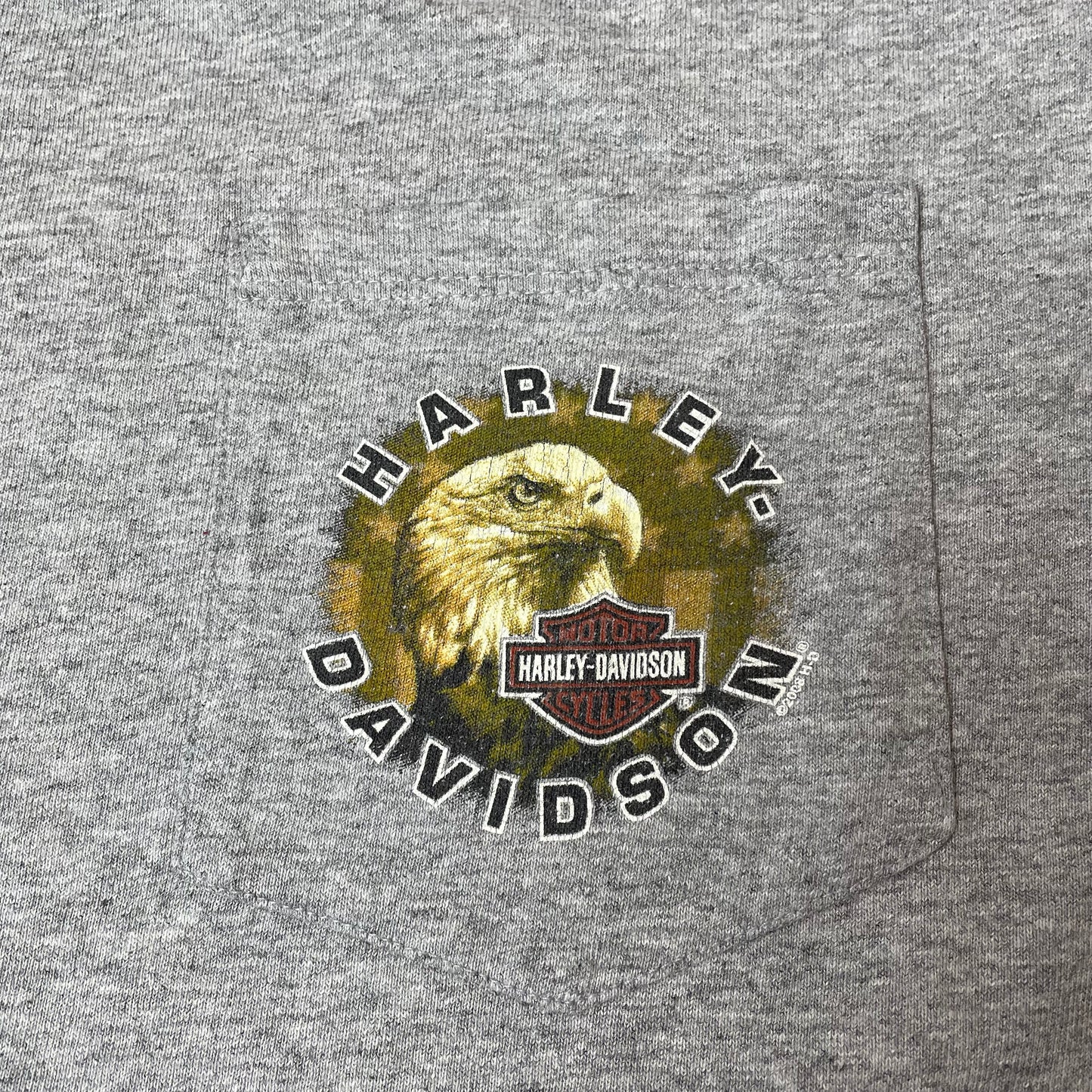 (L) Harley Davidson Tshirt grau Pocket Lakeland