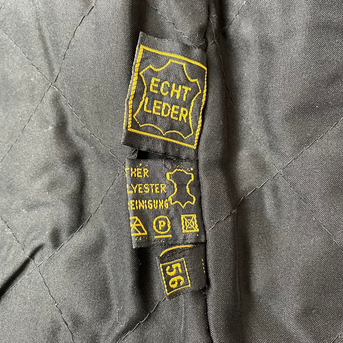 (L) Vintage Cable Car Leder Weste Biker schwarz
