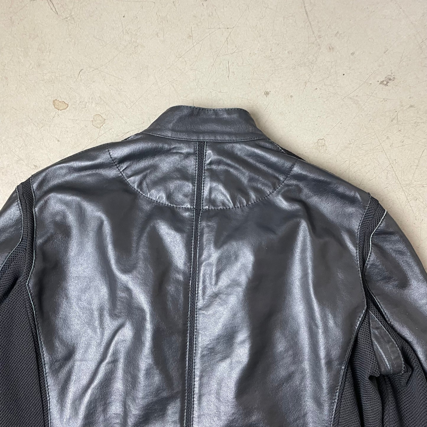 (L) Armani Jeans Biker Racing Lederjacke schwarz
