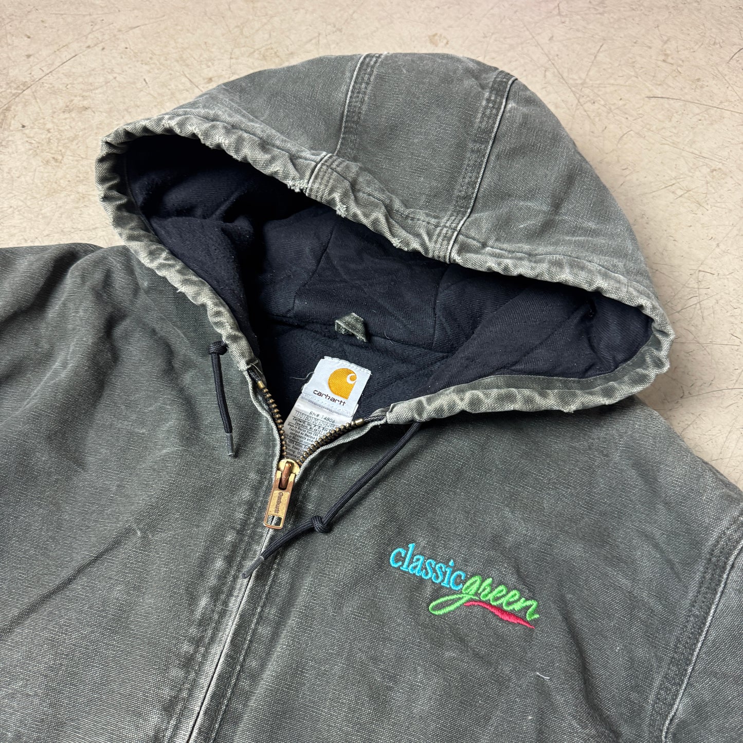 (XL) Carhartt Hooded Active Jacket J130 MOS