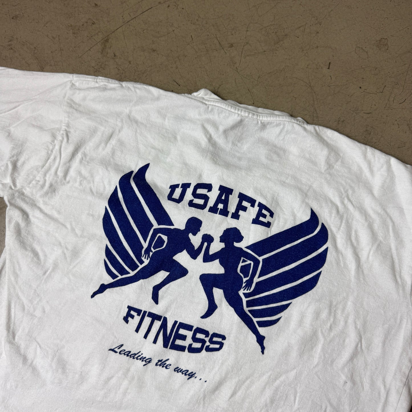 (L) Usafe Fitness „Leading the Way“ Tshirt weiß blau