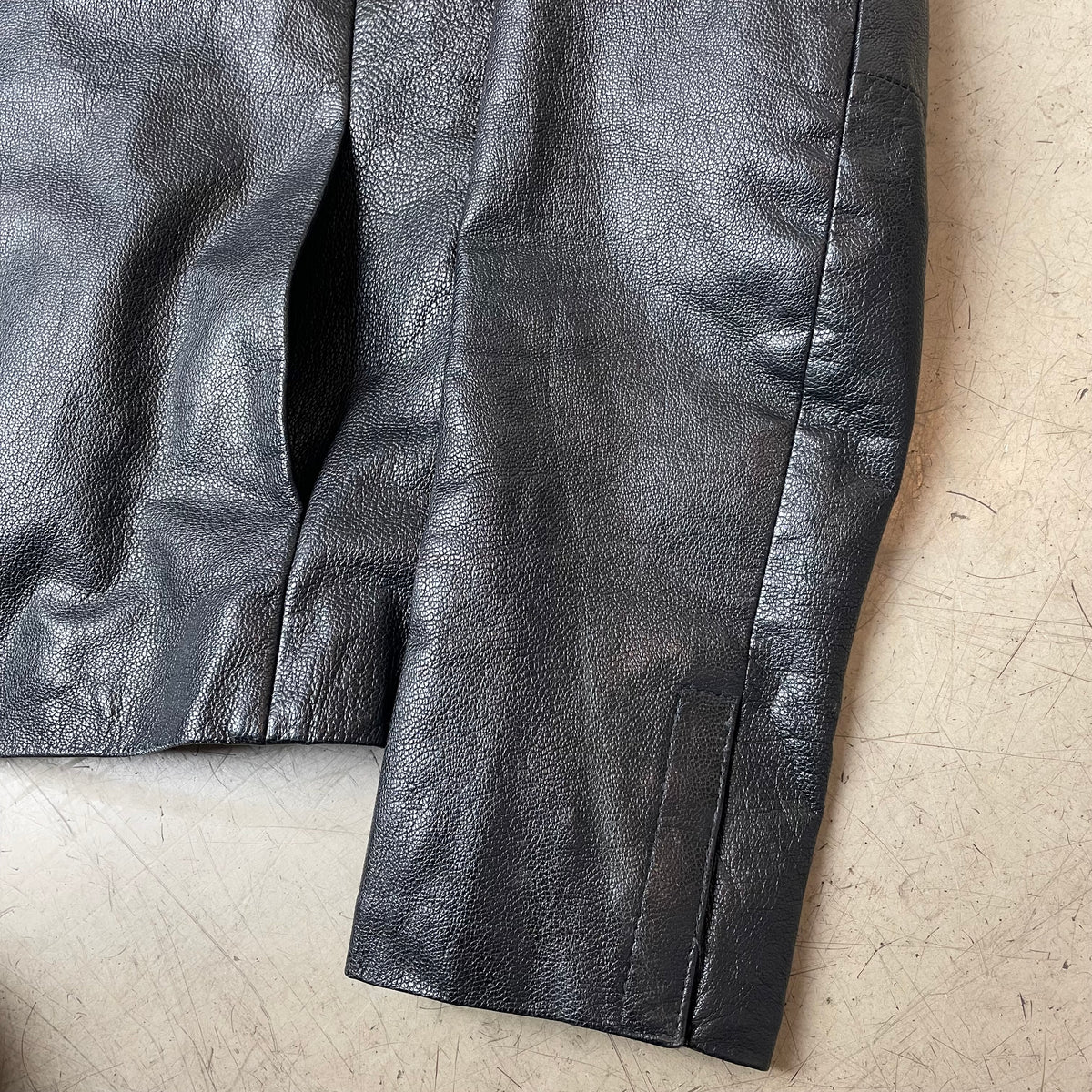 (S) Vintage Helline Lederjacke schwarz cropped