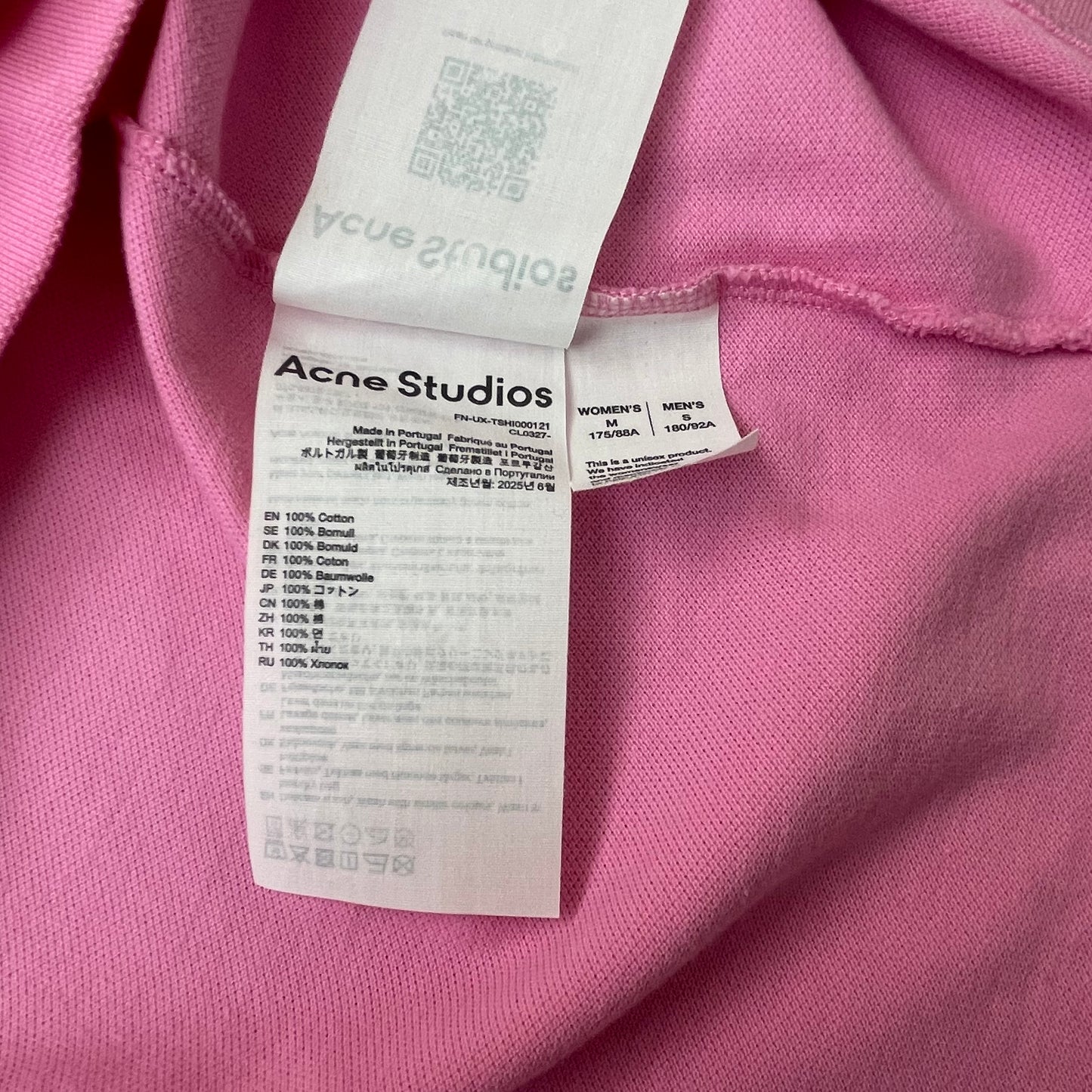 (S-M) Acne Studios Big Logo Tshirt pink