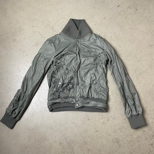(M) 2000s Diesel Wmn Y2K Jacket grau stitched Motive