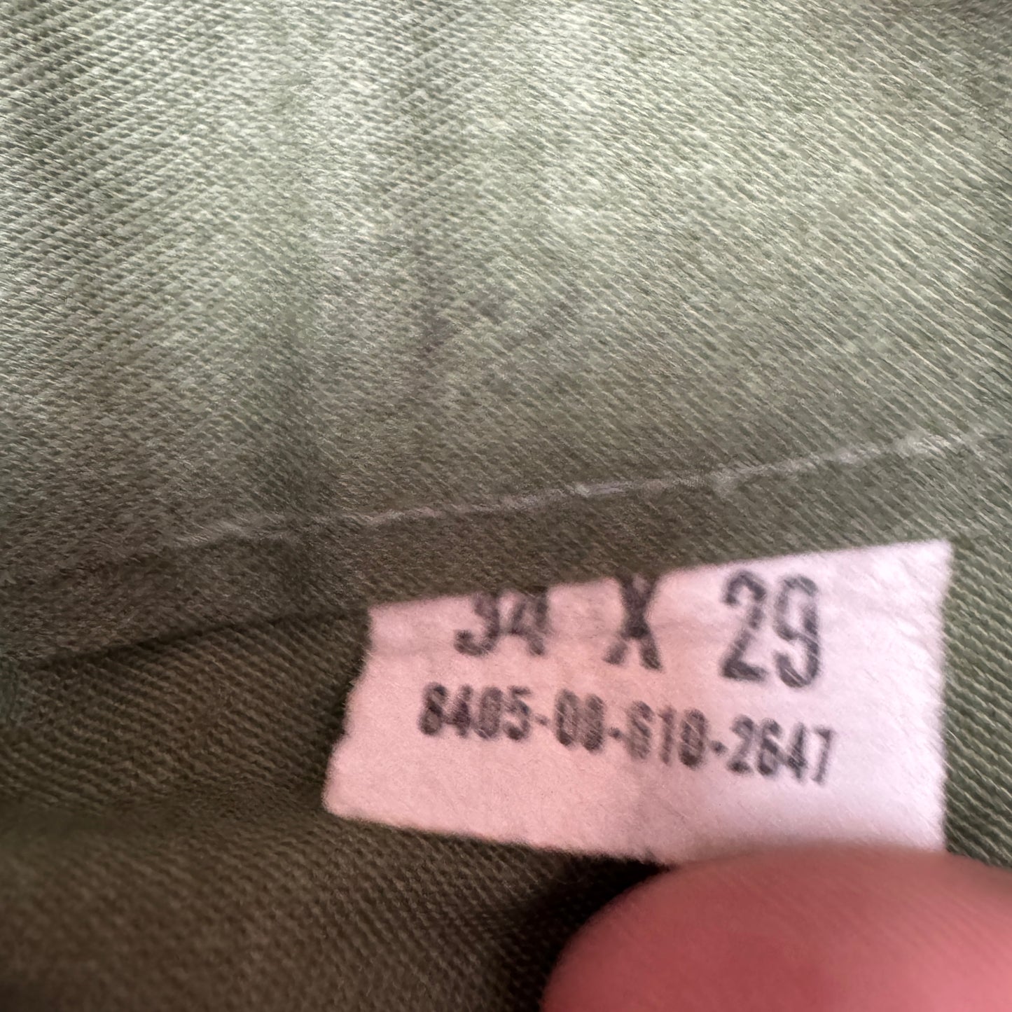 (M) Vintage Fatigue Army Pants Front Pocket Olivgrün W34/L29