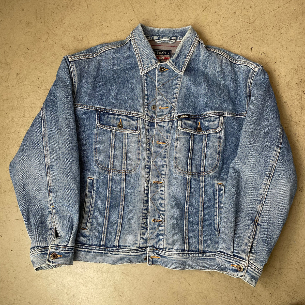 (XL) Vintage Jeanswest Jeansjacke gefüttert Denim hellblau