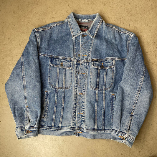 (XL) Vintage Jeanswest Jeansjacke gefüttert Denim hellblau