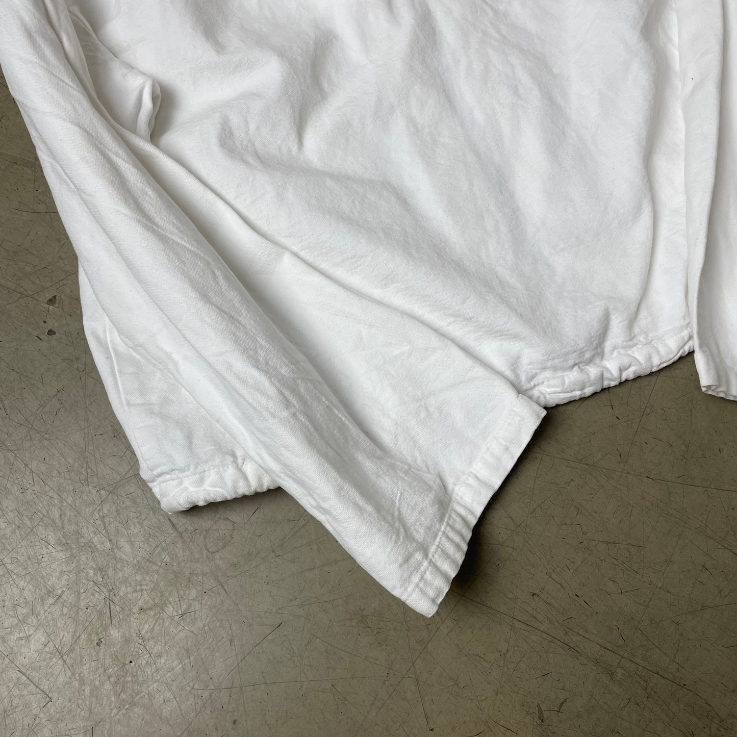 (M) 1980s Cotton Hooded Track Jacket Hoodie weiß