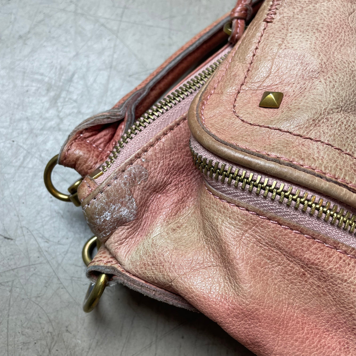 Faded Liebeskind Berlin Leder Tasche rot rosa