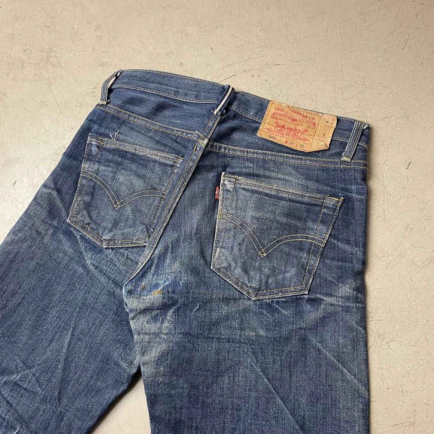 (M) Vintage 1993 Levi’s Big E Selvedge Selvage Jeanshose faded Blue W31/L30
