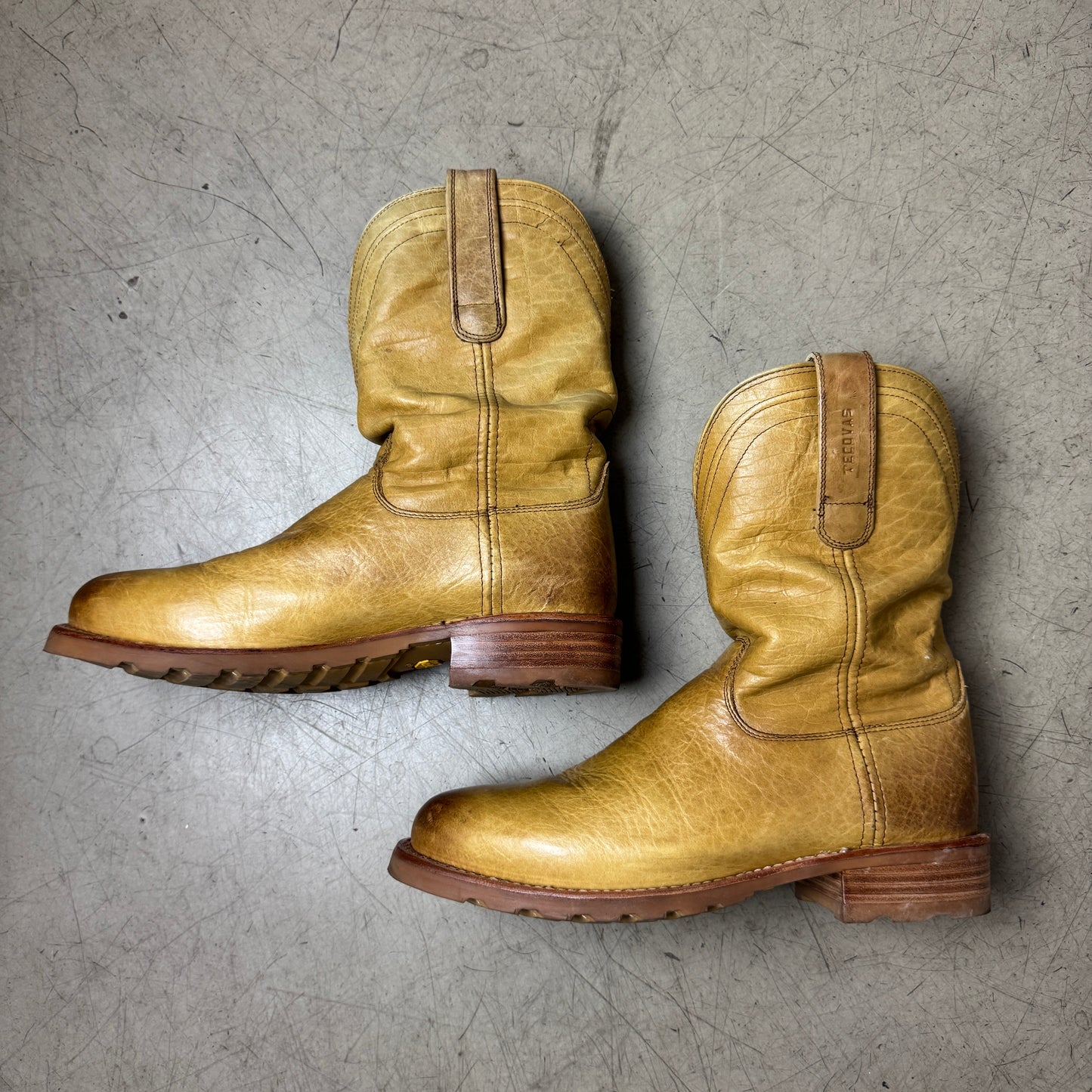 (42) Tecovas Ranch Wear Cowboy Boots Lederstiefel Camel Braun US9