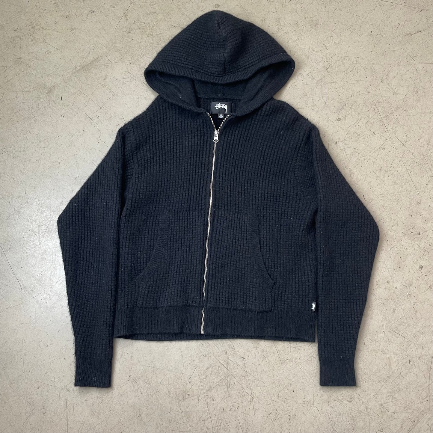 (M) Stüssy Knitted Zip Hoodie Strick schwarz