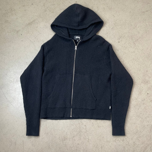 (M) Stüssy Knitted Zip Hoodie Strick schwarz