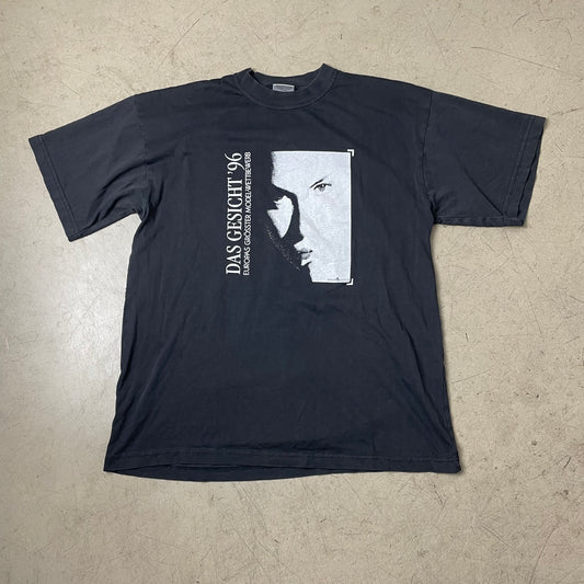 (XL) 1996 Das Gesicht Face Print Tshirt schwarz weiß