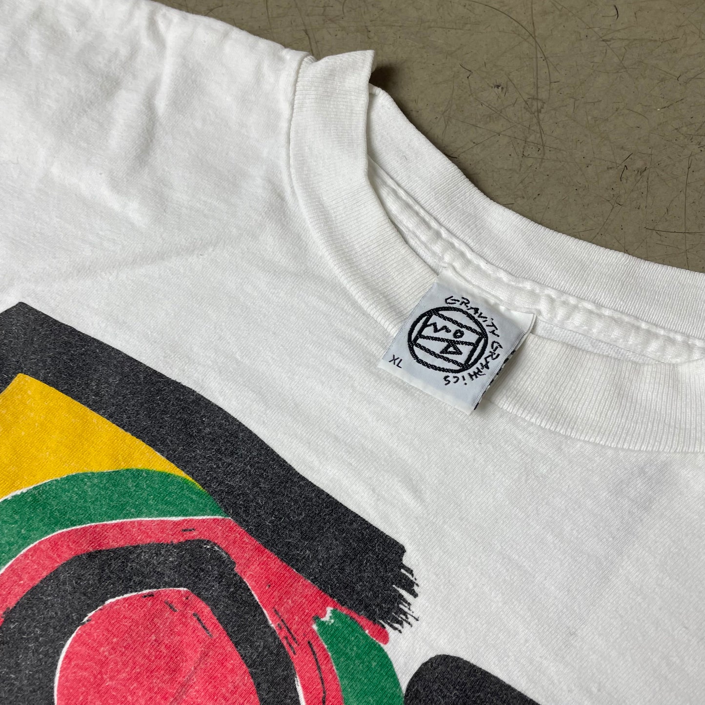 (XL) 1990s St Barth Print Souvenir Tshirt weiß Single Stitch