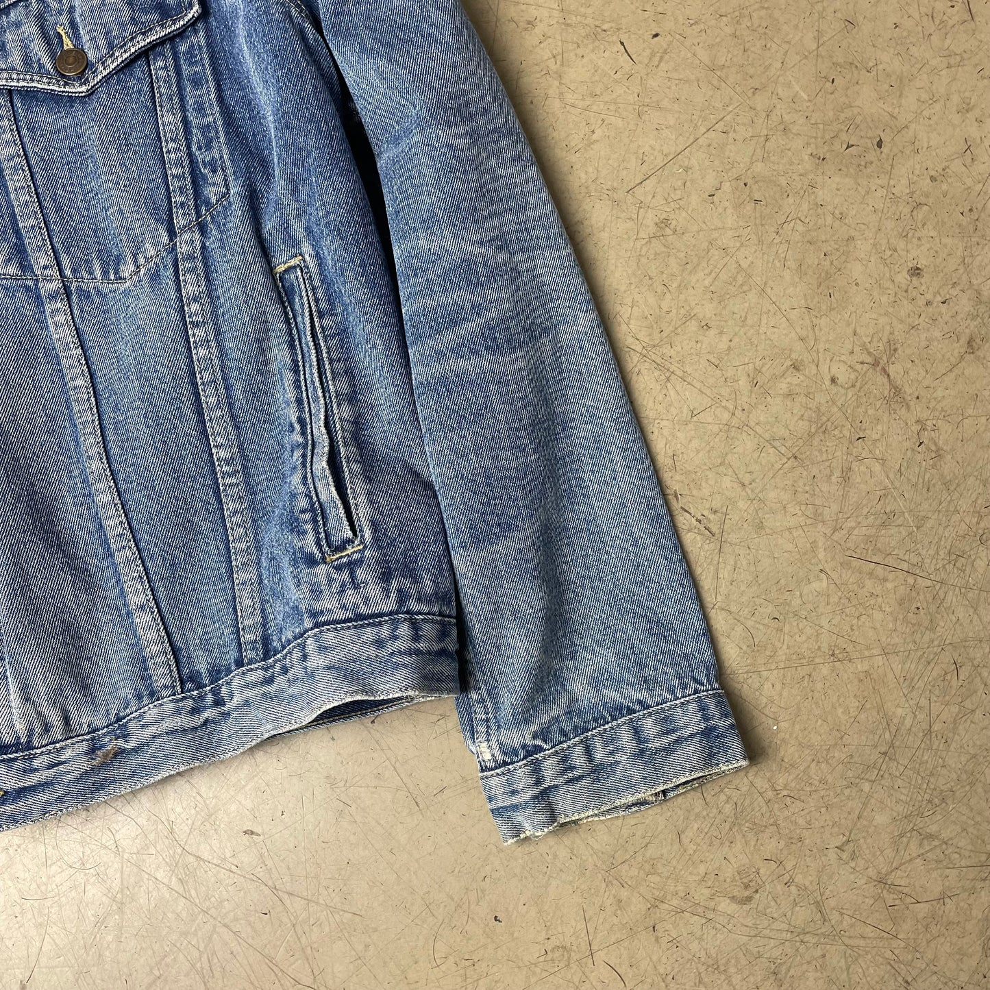 (XXL) Vintage Jeansjacke Michelin Patch blau
