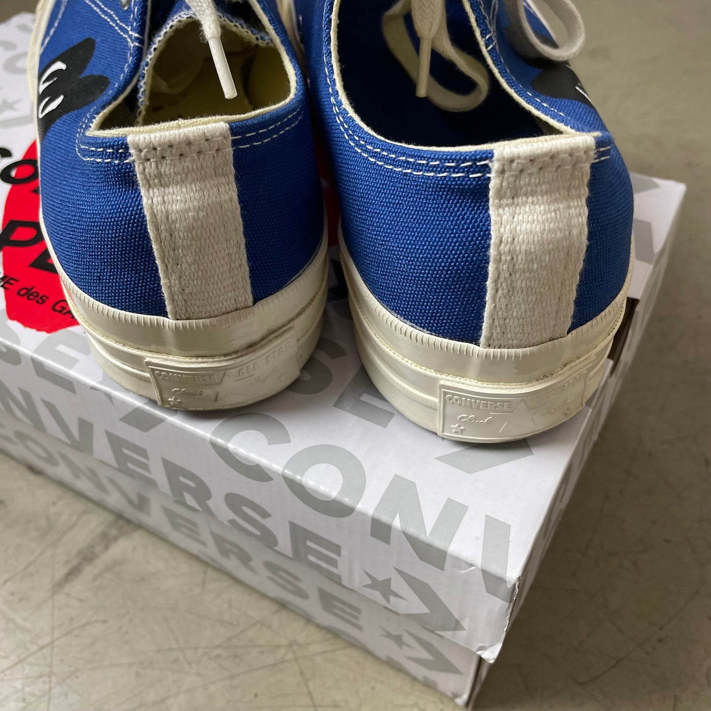 (EU 42,5) CDG Comme des Garcons Converse Chucks Low blau weiß US9