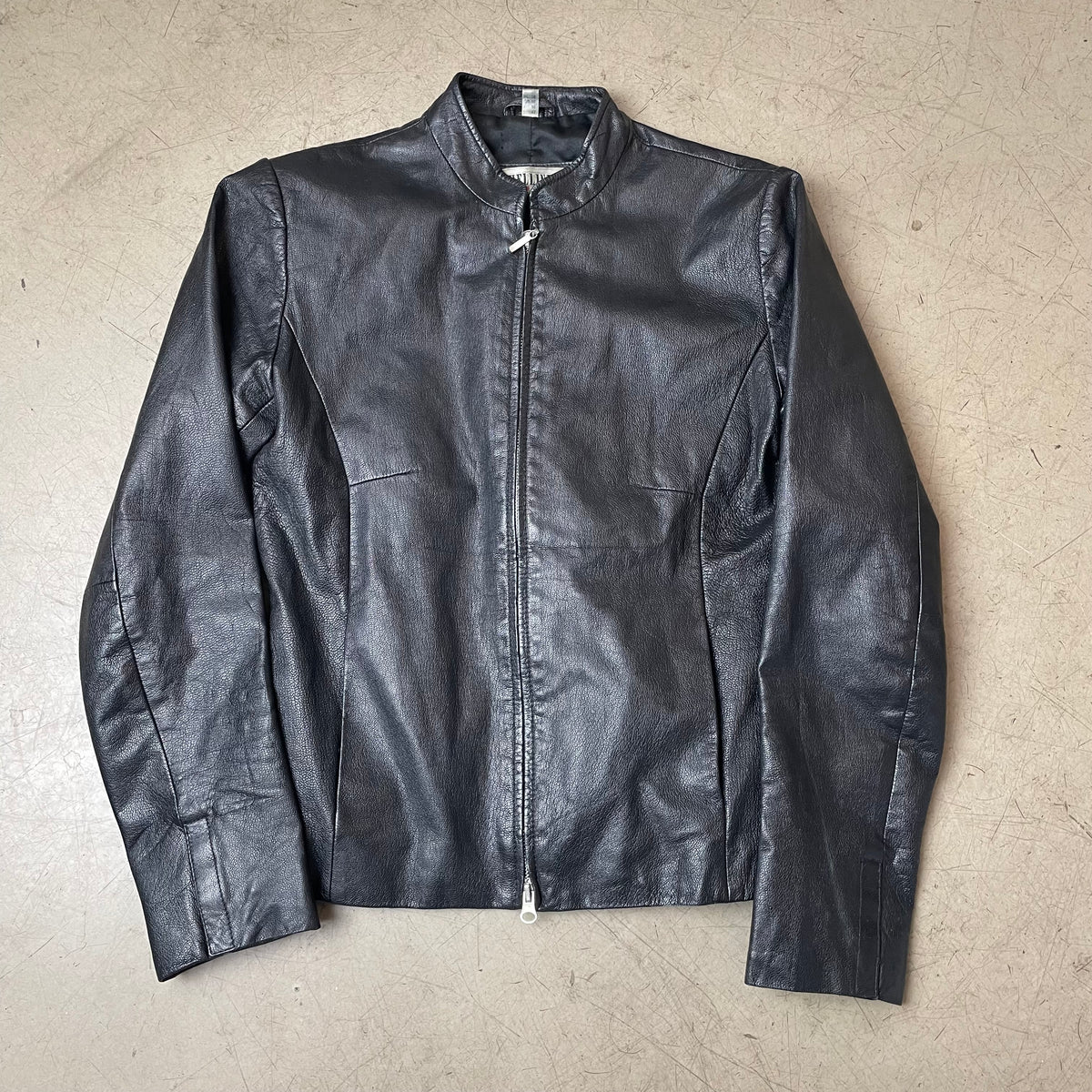 (S) Vintage Helline Lederjacke schwarz cropped