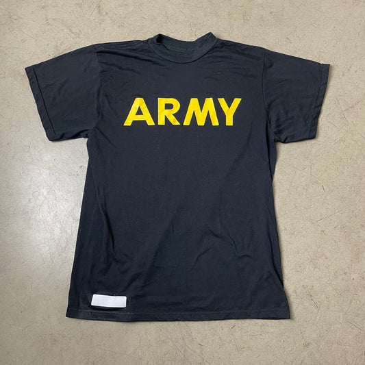 (M-L) US Army Spellout Tshirt schwarz gelb