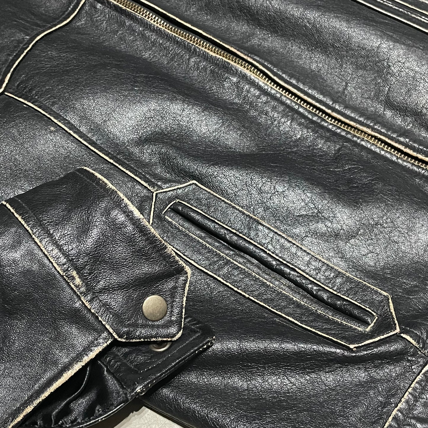 (L) Gipsy Lederjacke hüftlang schwarz