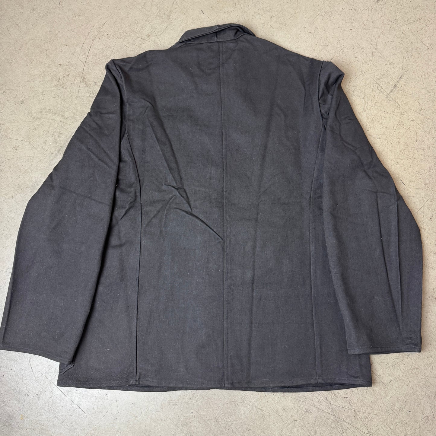 (L-XL) 1970s Deadstock Vintage Euro Work Shirt Schwarz