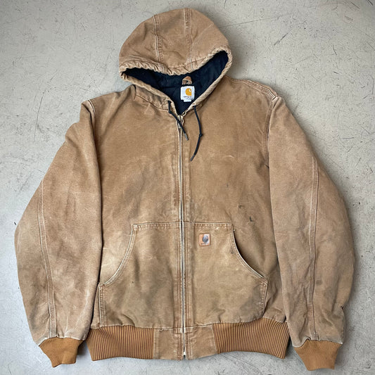 (L) Carhartt Active Hooded Jacket Braun Made in México Tall