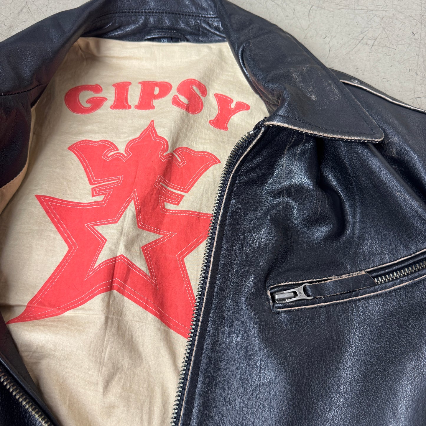(XL-XXL) Rare Gipsy Lederjacke Faded black