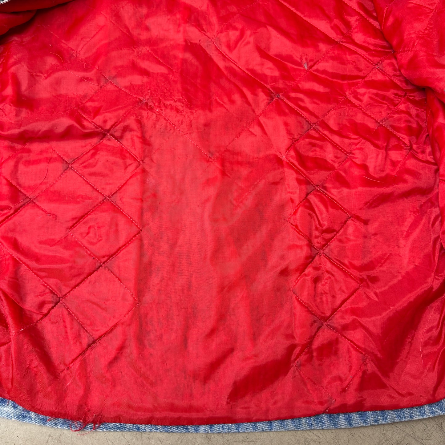 (S) Vintage Big Mac Saforized Penneys Jeansjacke Faded Blau Repaired