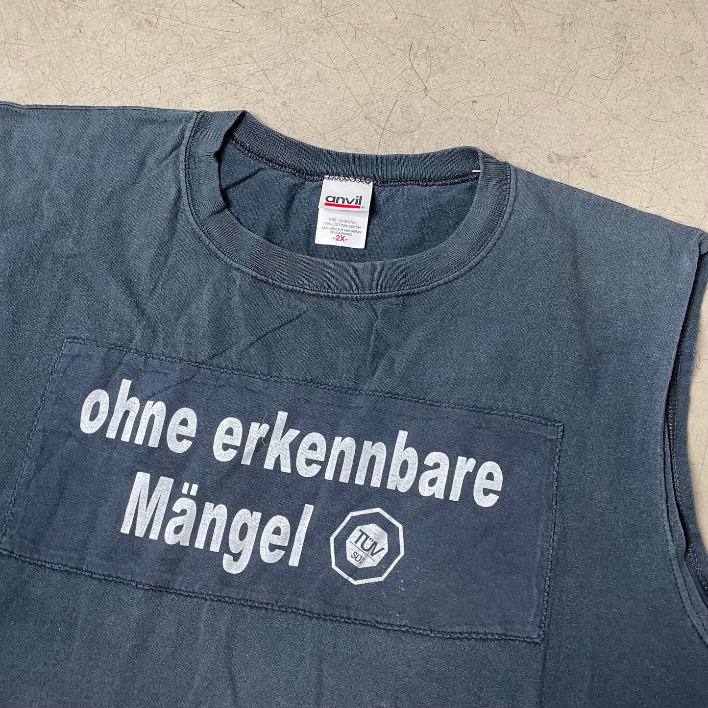 (XXL) Anvil Tüv Quote Sleevless Tshirt faded black