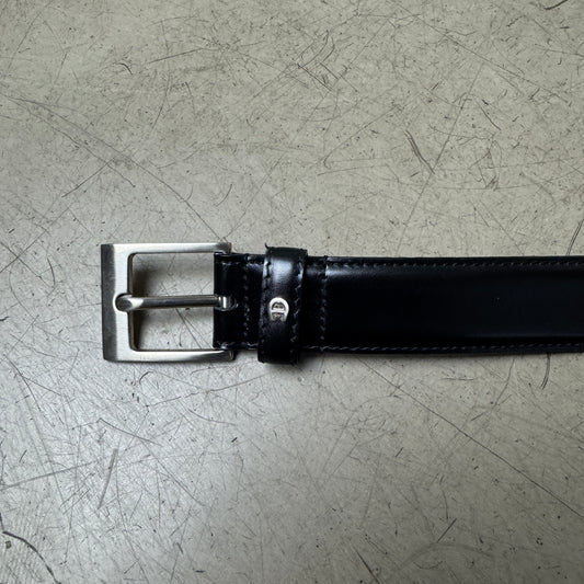Aigner Leder Gürtel schwarz Lack 111cm