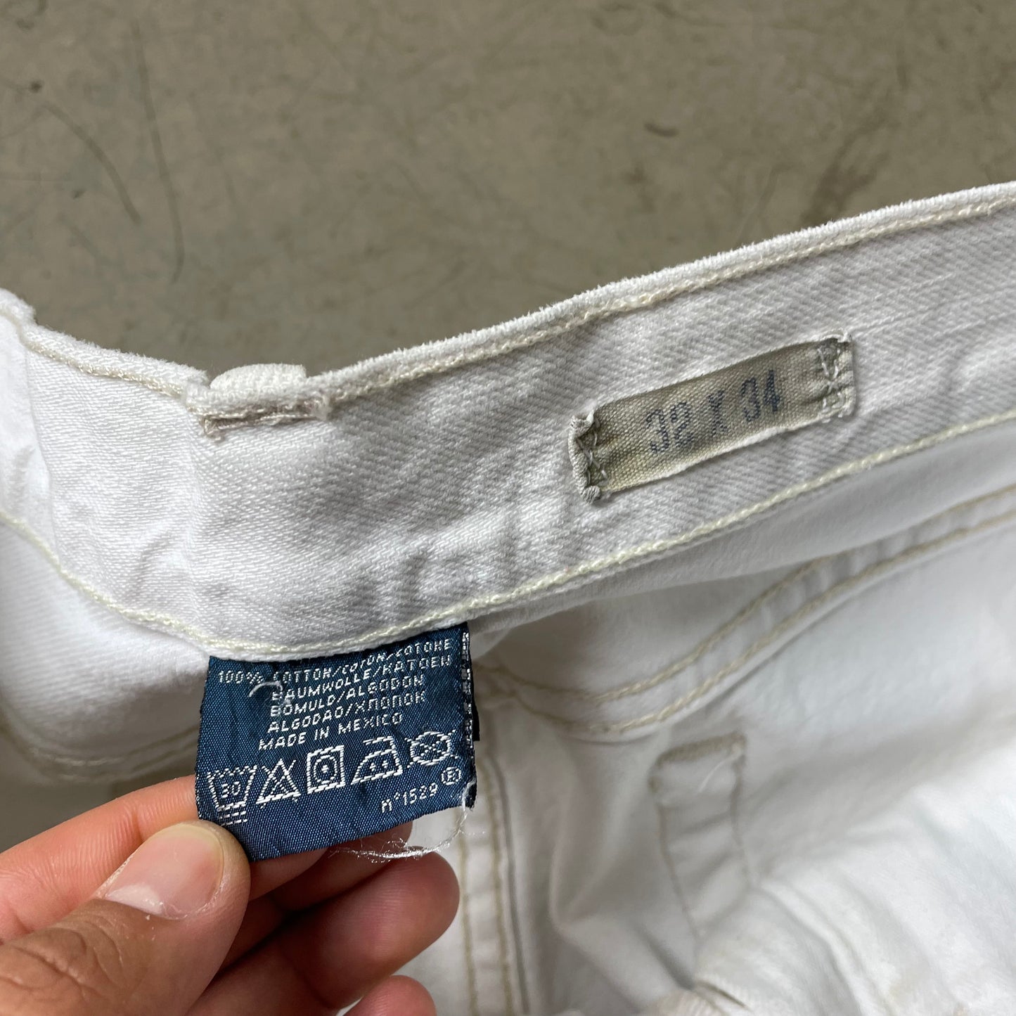 (L) Polo by Ralph Lauren Jeanshose Denim weiß W32/L34