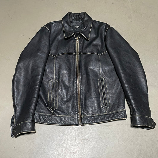 (L) Gipsy Lederjacke hüftlang schwarz