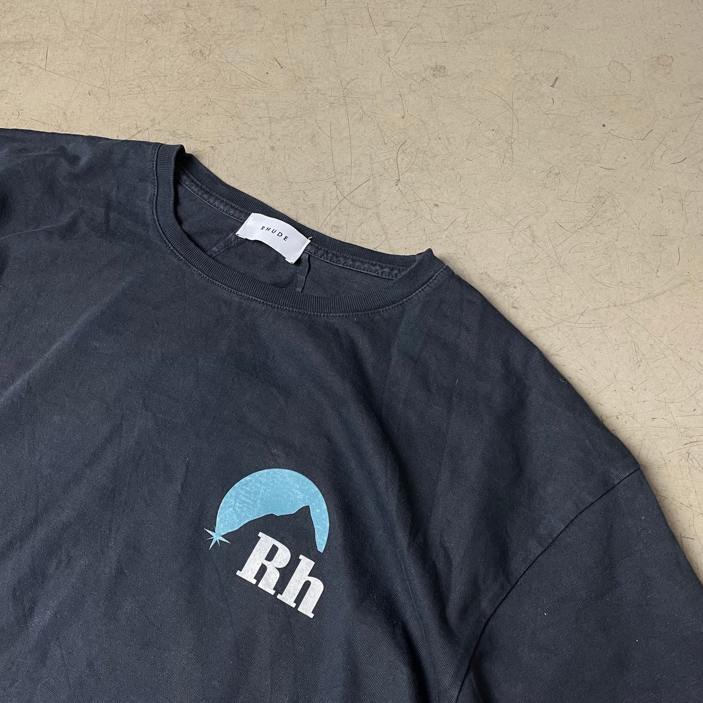 (XL) Rhude Mountain Vintage Print Tshirt schwarz türkis Weiß
