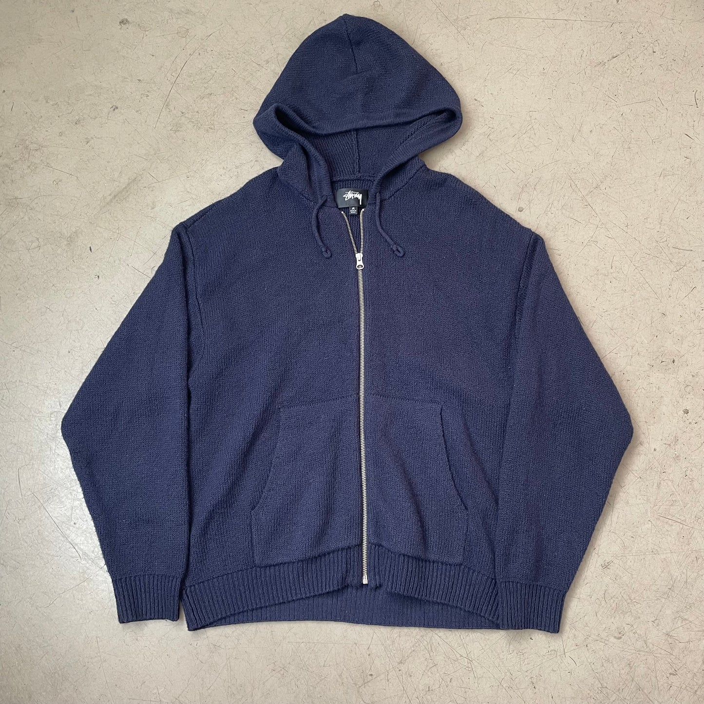 (M) Stüssy Zip Hoodie Knit Strick Navy dunkelblau
