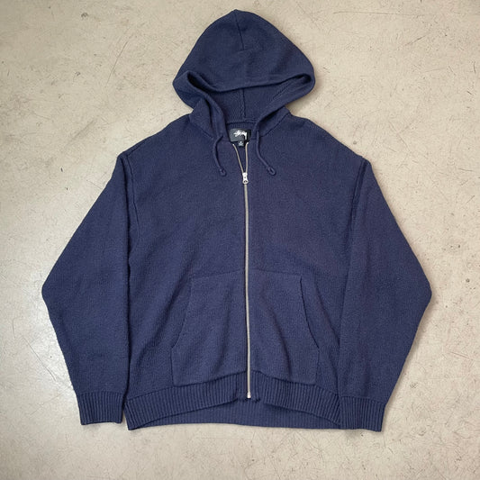 (M) Stüssy Zip Hoodie Knit Strick Navy dunkelblau