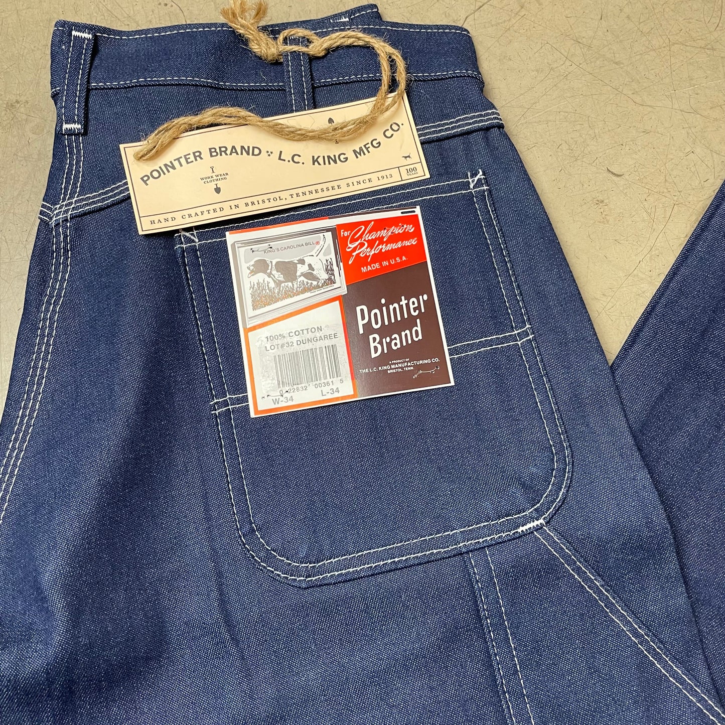 (XL) Pointer Brand US Workwear Carpenter Denim Jeanshose Navy W36L34