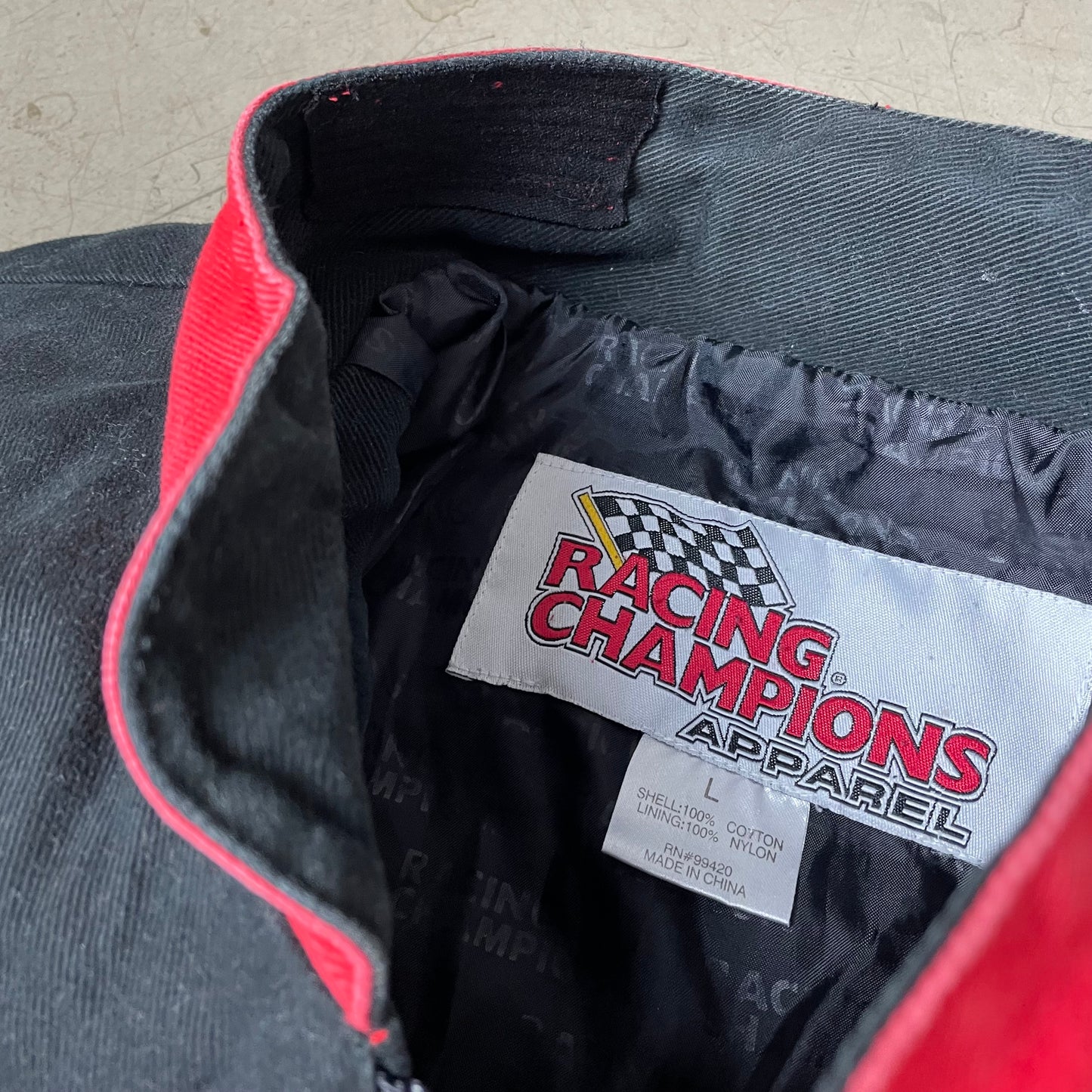 (L) Vintage Nascar Chevrolet Racing Jacke schwarz rot