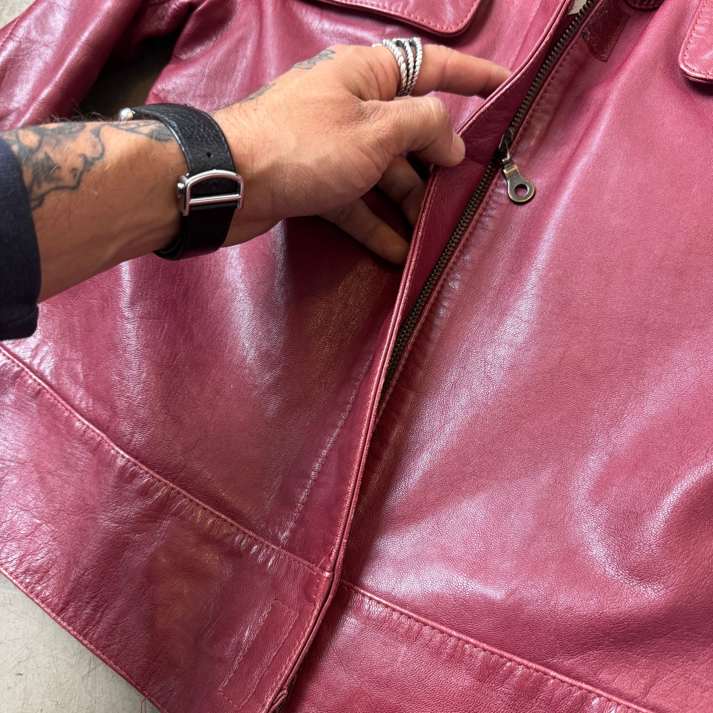 (WMN M) Gipsy Burgundy Lederjacke
