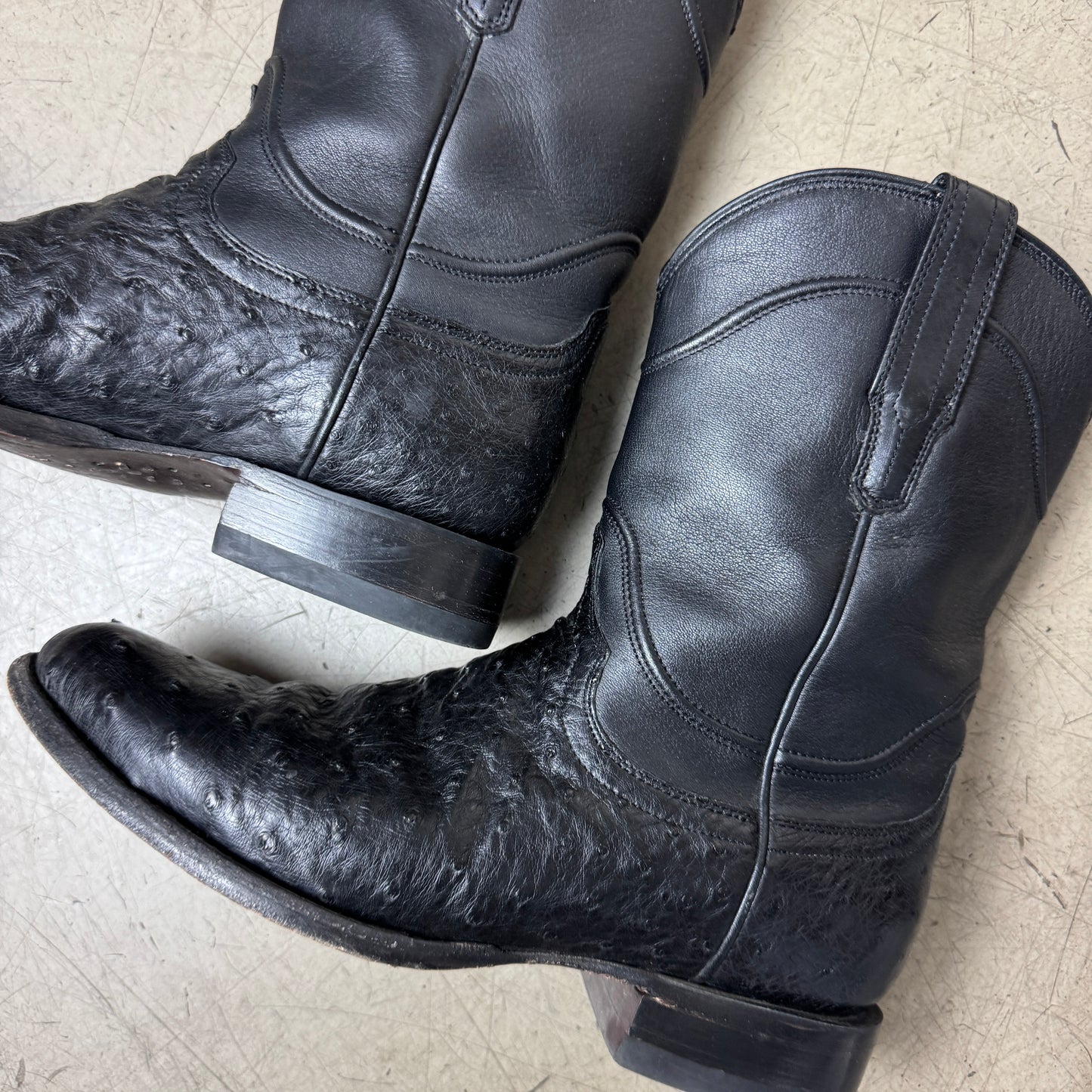 (42) Tecovas Leder Cowboy Boots schwarz Lederstiefel US9